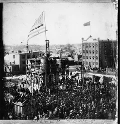 Laying of the cornerstone for the Chicago Water Tower, March 25 1867
